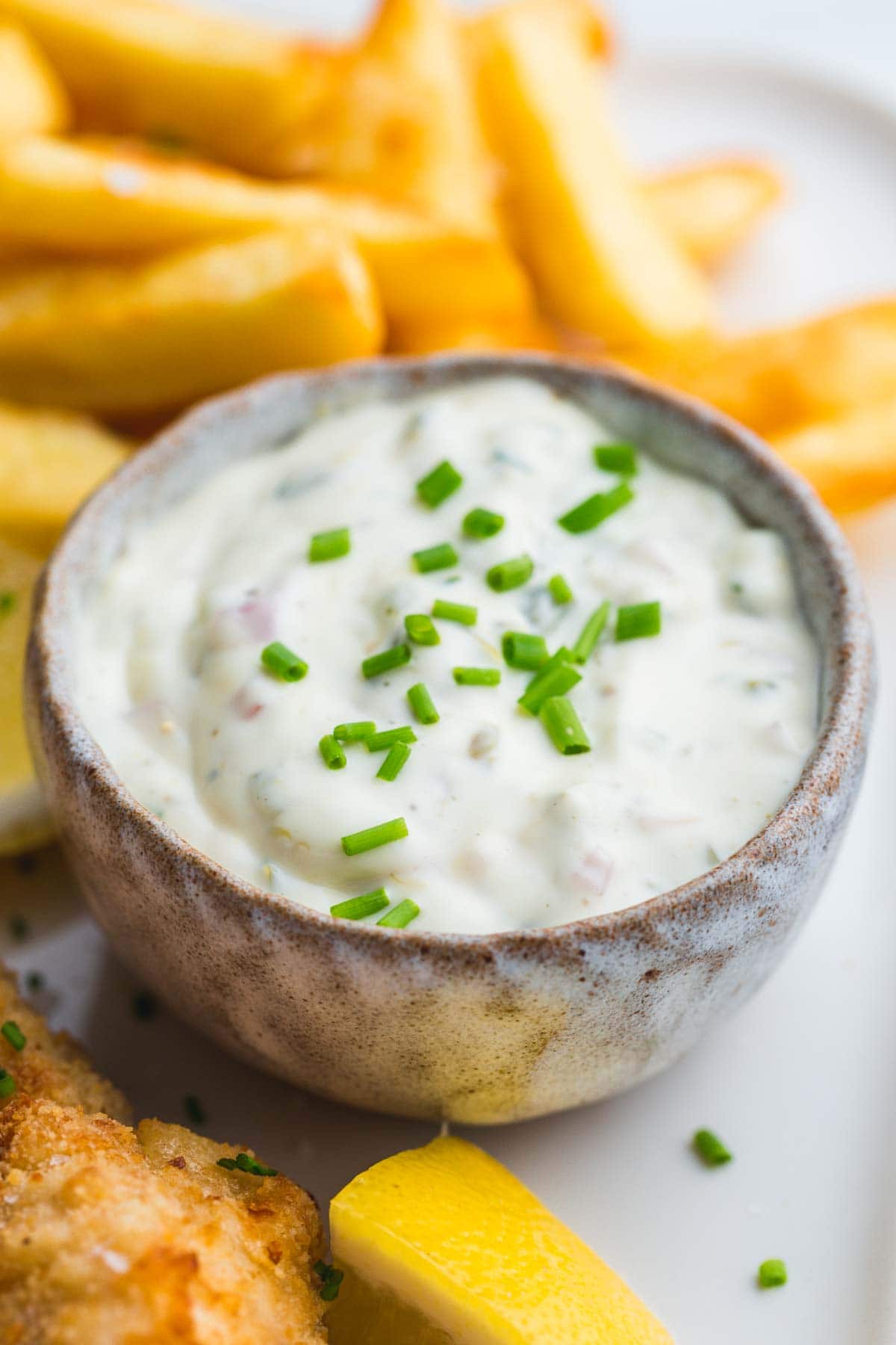 Air fryer fish and chips with tartare sauce recipe - BBC Food